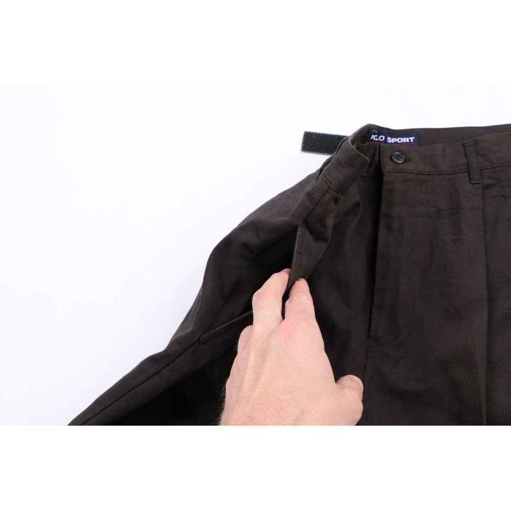 Vintage 90s Polo Sport Ralph Lauren 6 Faded Spell Out Pleated Chino Shorts - Picture 4 of 8